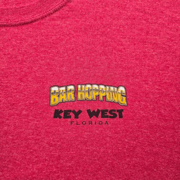Bar Hopping Key West Florida Tshirt Mens XL Red Short Sleeve Graphic Tee Casual - Picture 4 of 7